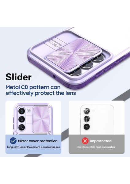 Samsung Galaxy S23+ Için Sürgülü Kamera Kapaklı Tpu Tamponu Temizle Telefon Kılıfı (Yurt Dışından)