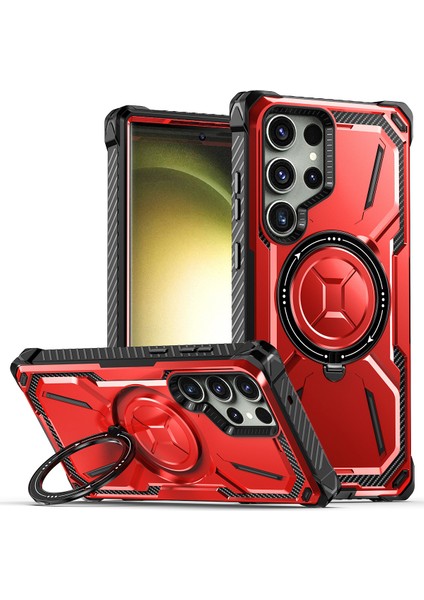 Samsung Galaxy S23 Ultra Için Çift Katmanlı Manyetik Stand Telefon Kılıfı, Magsafe Şarjı ile Uyumlu (Yurt Dışından)