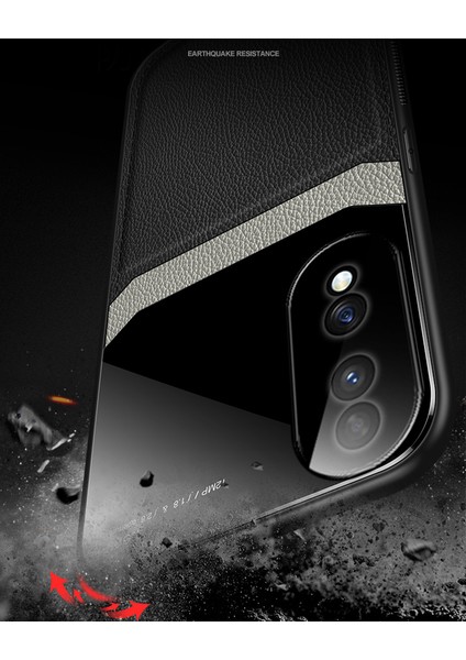 Honor 70 Pro Için Litchi Tpu Bumper Cam Lens Korumalı Telefon Kılıfı (Yurt Dışından)