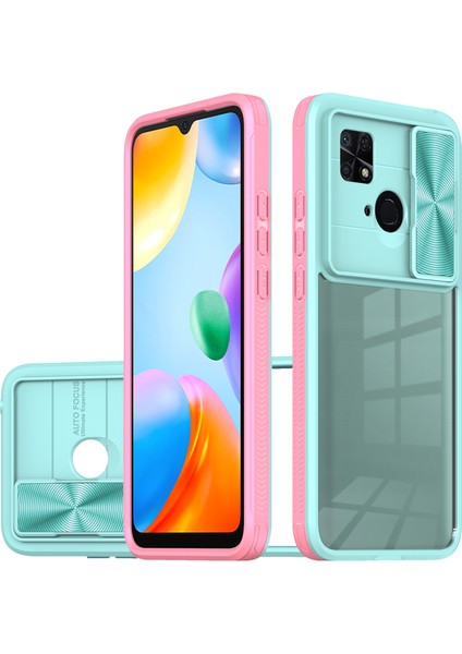 Xiaomi Redmi 10C Için Sürgülü Kamera Kapaklı Tpu Tamponu Temizle Telefon Kılıfı Gök Si (Yurt Dışından)