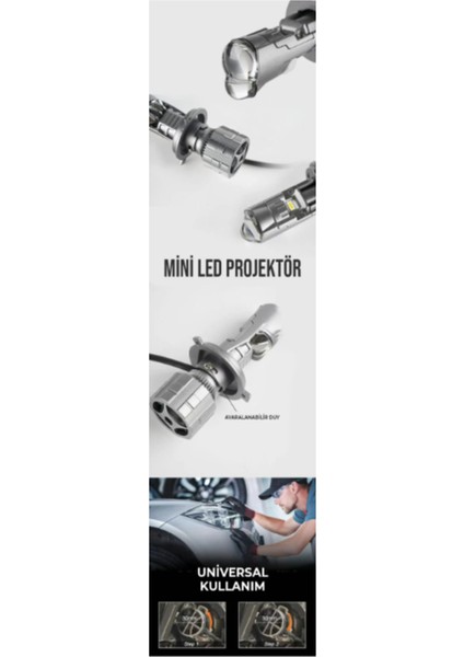 H7 Bi-Led Mini Projektör Lens 90W 16000LM indirimleri