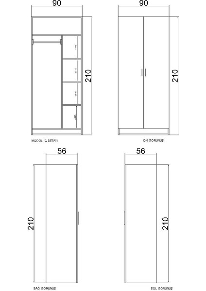 Iki Kapaklı Gardırop modelleri