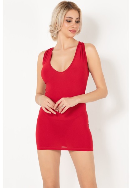 Göğüs Dekolteli Mini Elbise