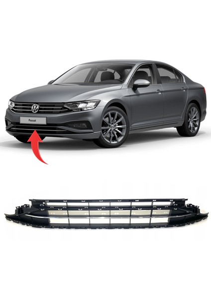 Ön Tampon Orta Izgara Kromu Ile Birlikte Passat B8,5 Impressıon