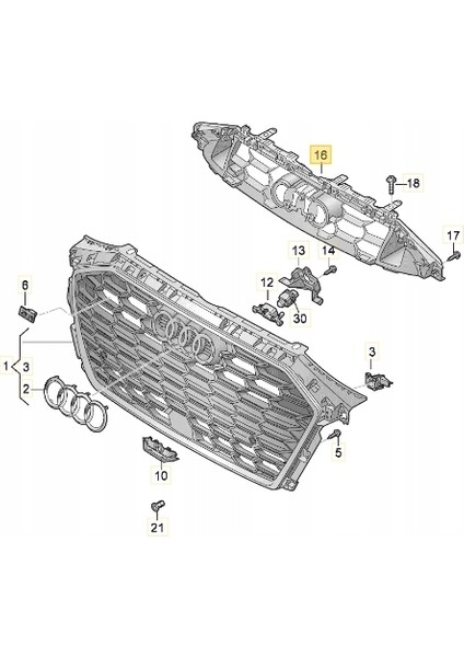 Ön Panjur Profil Tutucu Braket S Line Audi A3 2021