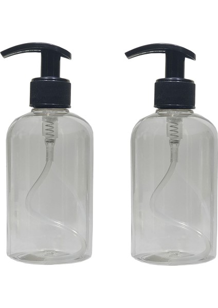 2 Adet 500 ml Sabun, Dezenfektan Siyah Pompalı Boş Pet Şişe