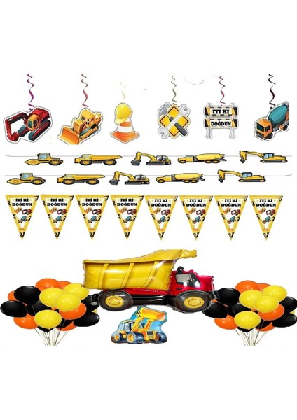 Inşaat Temalı Doğum Günü Süsleri
