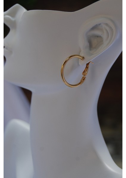 Altın Renk Boru Halka Klipsli Küpe 2mm 2.5×2.5