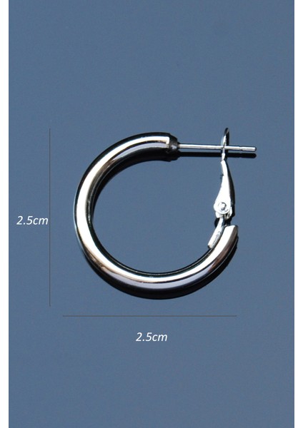 Gümüş Renk Boru Halka Klipsli Küpe 3mm 2.5x2.5 modelleri