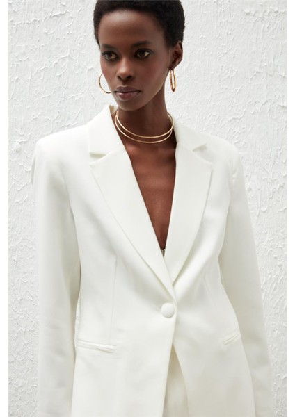 166-6005 Ekru Kadın Leopar Detaylı Ceket 36-42 modelleri