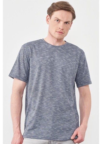 Çetinkaya Mentality 3446 Bisiklet Yaka Regular T-Shirt Indigo