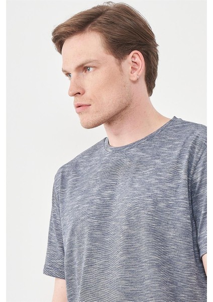 Çetinkaya Mentality 3446 Bisiklet Yaka Regular T-Shirt Indigo fiyatları