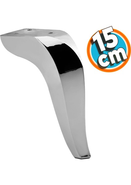 Mobilya Kanepe Sehpa Tv Ünitesi Koltuk Ayağı 15 Cm Krom Baza Ayak