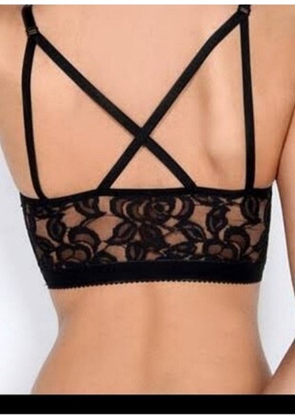 Kadın Siyah Fermuarlı Yarım Dolgulu Büstiyer fiyatları