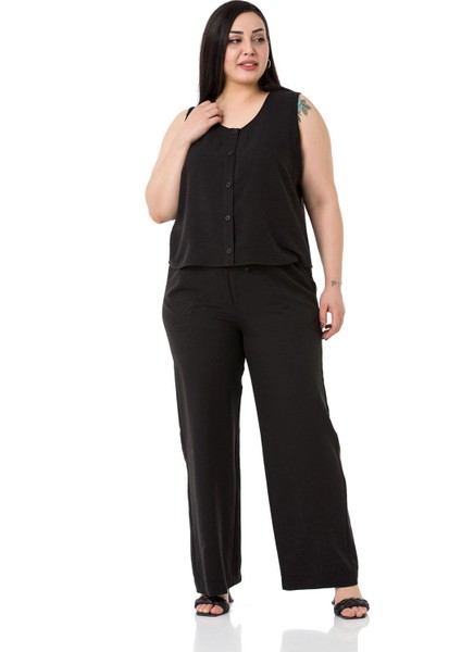 Büyük Beden Bluz Pantolon Aerobin Siyah Takım fırsatları