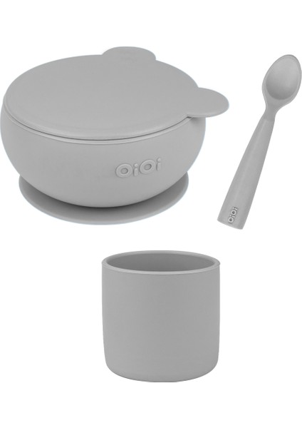 Powder Grey Üçlü Set(Namnam+Kapaklıkase+Minibardak)