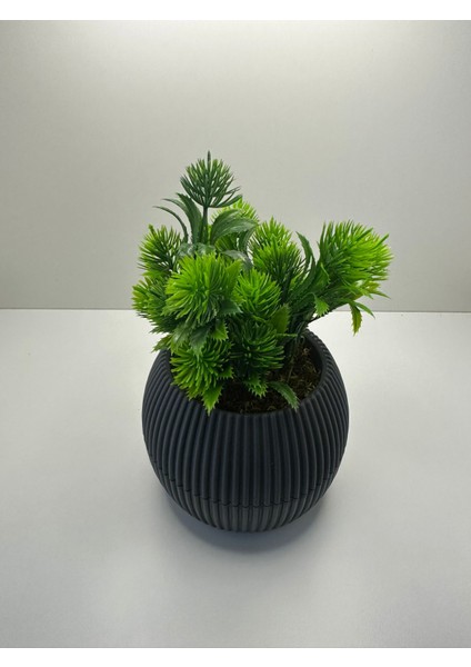 Gri Saksıda Yapay Çiçek Iğneli Çam Demeti Dekoratif Mutfak Banyo Masa Çiçeği 17 cm fırsatları