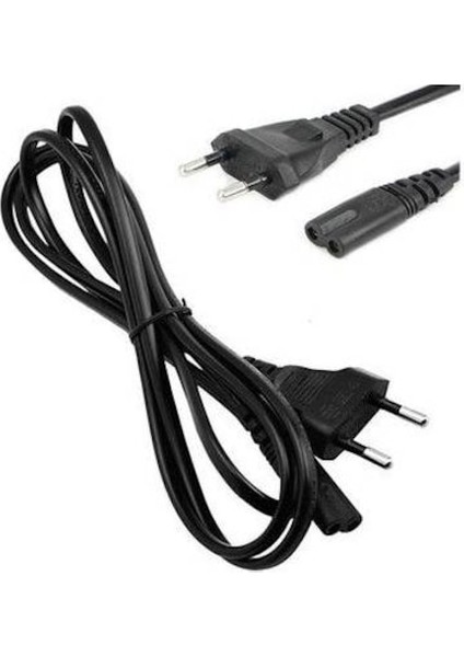 Ac Power Güç Kablosu Tv-Radyo -Notebook Adaptör 2 Pin Teyp Fişi 1