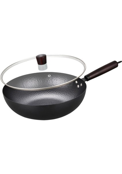 Wok Pan Gaz Pişirme Wok Dayanıklı Yapışmaz Kaplama 32cm Evrensel Yapışmaz Wok Petek Kapağı İle (Yurt Dışından)