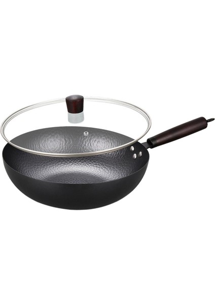 Wok Pan Gaz Pişirme Wok Dayanıklı Yapışmaz Kaplama 32cm Evrensel Yapışmaz Wok Petek Kapağı İle (Yurt Dışından)