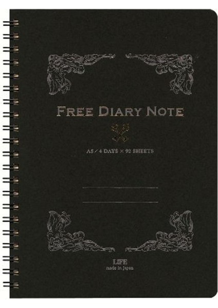 Free Diary A5 Telli Siyah Defter Çizgili