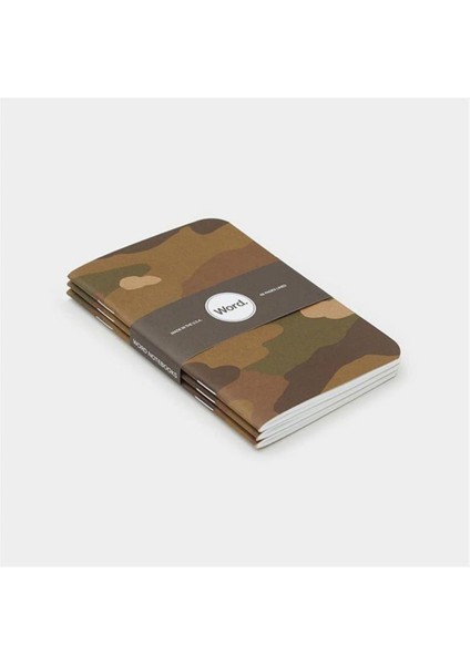 Wordnotebook 3'lü Cep Boy Camo Kamuflaj Çizgili Defter 9X14CM