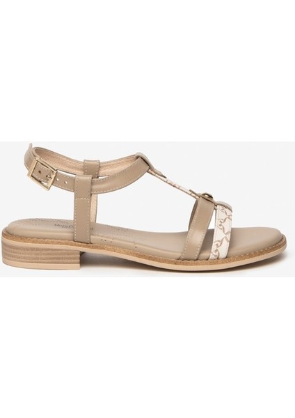 Kadın Sandalet E307602D Nerogiardini T.gıove Porto Sabbıa Tr Bevagna 592 412-BEIGE