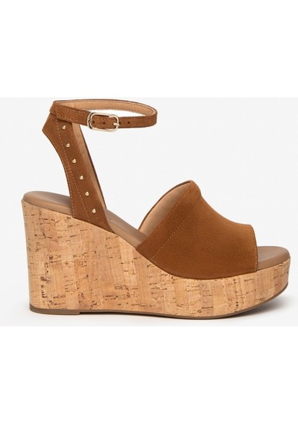 Kadın Sandalet E307663D Nerogiardini Velour Pu.musa 8901P Rıcope 326-TABACCO