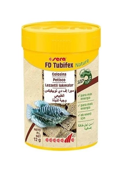 Fd Tubifex Kurutulmuş Küp Kurt Balık Yemi 100ML 12GR