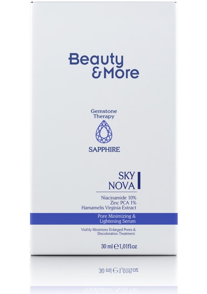 Safir Sky Nova & Aydınlatıcı Serum 30 ml Niacinamide 10% + Zinc PCA + Hamamelis Virginia Extract + Safir Powder