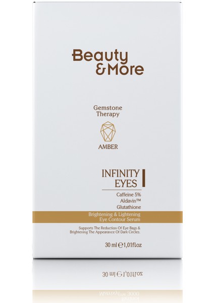 Amber Infinity Eyes Aydınlatıcı ve Parlatıcı Göz Çevresi Serumu 30 ml Caffeine 5% + Aldavin + Glutathione+ Amber Powder