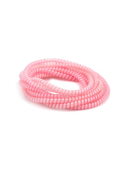 Şarj Aleti Kablosu Kablo Kordon Koruyucu Spiral Sarma Kılıf Koruma Afterglow Pembe 140CM