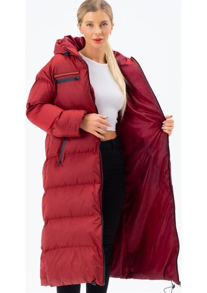 Z6756 Dewberry Bayan Şişme Kaban-Bordo modelleri
