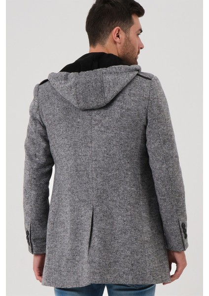 PLT8406 Dewberry Erkek Palto-Desenli Gri fiyatları