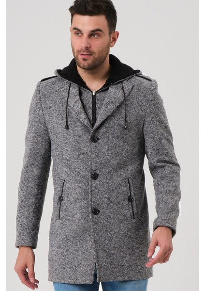 PLT8406 Dewberry Erkek Palto-Desenli Gri fırsatları