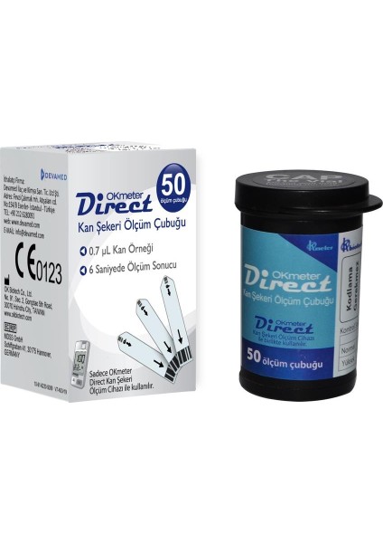 Okmeter Direct Ölçüm Cihazı ve 50 Adet Strip modelleri