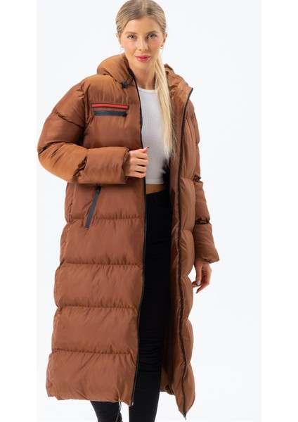 Z6756 Dewberry Bayan Şişme Kaban-Camel