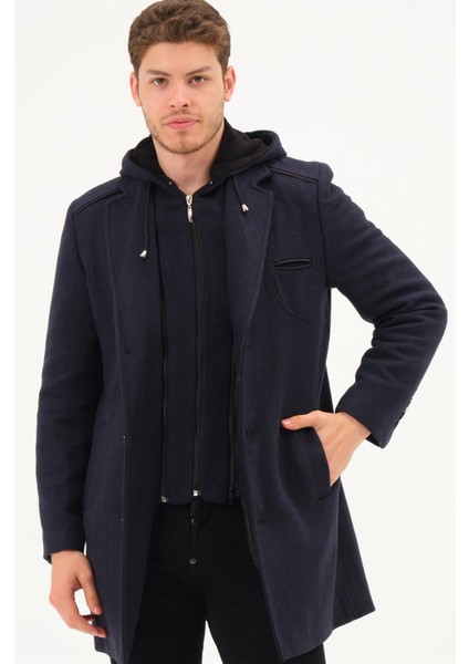 PLT8371 Dewbrry Erkek Palto-Diagonal Lacivert modelleri