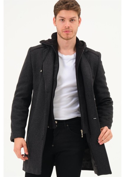 PLT8371 Dewbrry Erkek Palto-Diagonal Antrasıt indirimleri