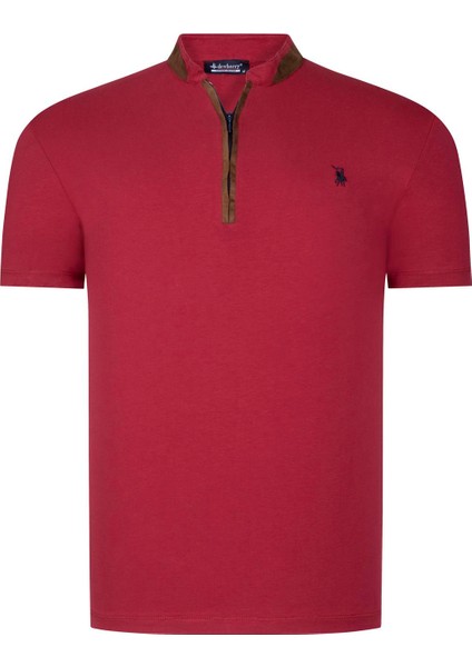 Ikili Set T8571 Dewberry Fermuarlı Erkek T-Shırt-Siyah-Bordo fırsatları