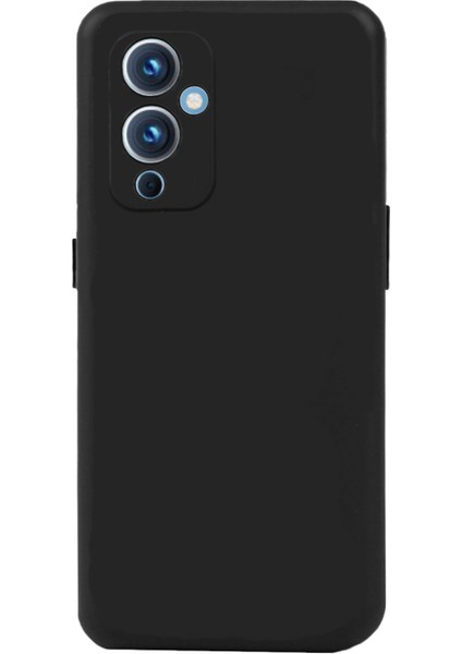 One Plus 9 ile Uyumlu Kapak Mat Siyah Yumuşak Silikon Kılıf