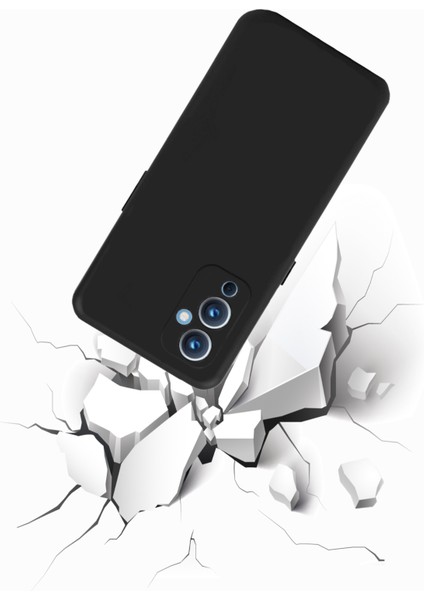 One Plus 9 ile Uyumlu Kapak Mat Siyah Yumuşak Silikon Kılıf