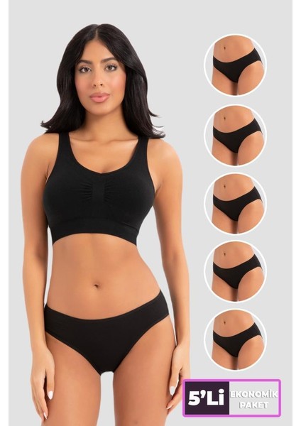 (5 Adet) Yüksekbel Classic High Leg Brief Kadın Külot 2057