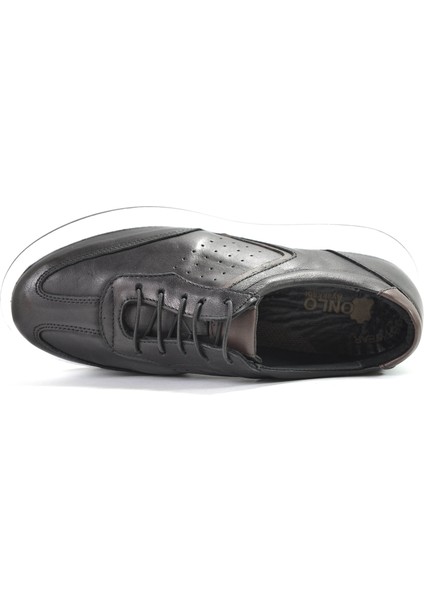 FRX-1074 Hakiki Deri Siyah Anatomik Erkek Ayakkabı Özel Numara 36-40