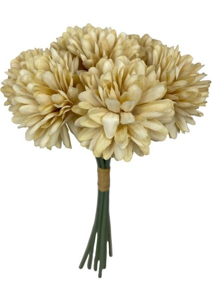 Yapay Çiçek Krizantem Kartopu Cappucino Rengi Renk 7 Ayrı Tek Dal Demet fiyatları