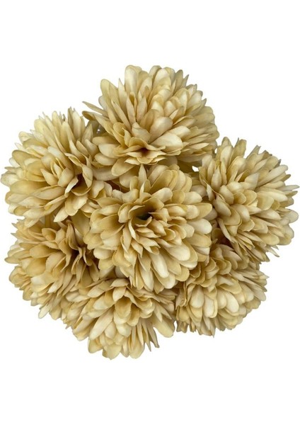 Yapay Çiçek Krizantem Kartopu Cappucino Rengi Renk 7 Ayrı Tek Dal Demet indirimleri