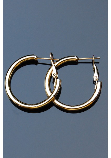 Altın Renk Boru Halka Klipsli Küpe 3mm 3x3