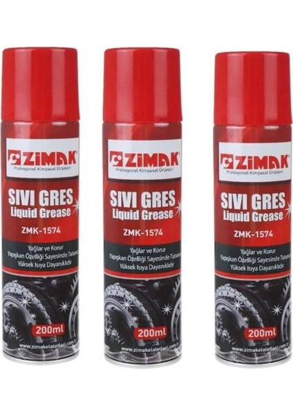 ZMK-1574 2+1pkt Sıvı Gres Yağlama Spreyi 600ML