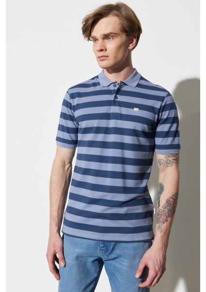 Wrangler Erkek Mavi Polo Tişört