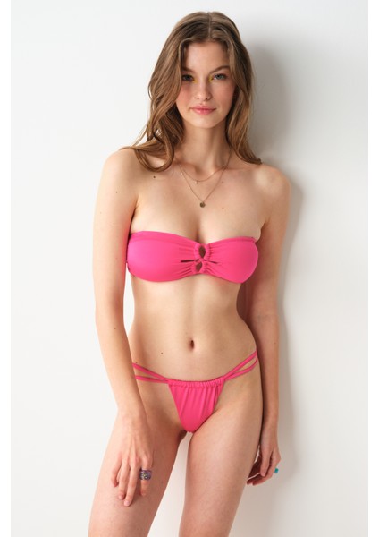 Berta Bantlı String Bikini Tek Alt Pembe 239206